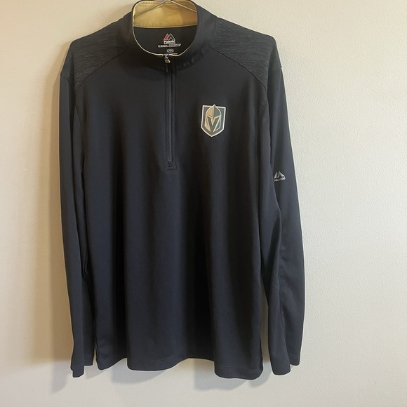 Majestic Jackets & Blazers - Vegas Golden Knights Majestic CoolBase 1/4 Zip NHL Hockey Jacket Size L